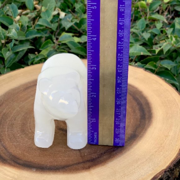 Large White Onyx 4 Inch Polished Bear, Carved Bear, Bear Figurine, Collectables - Picture 6 of 7